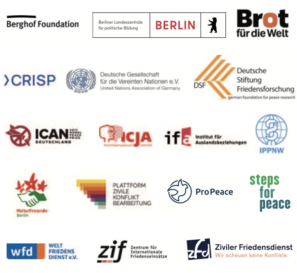Organisationen stellen Konzepte, Programme und Instrumente ihrer Friedensarbeit vor.